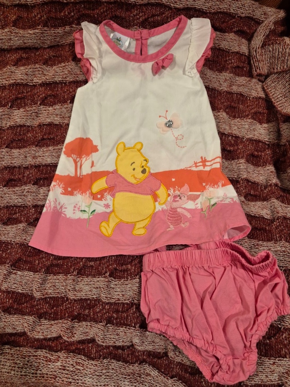 Disney Baby Winnie the Pooh & Piglet 2-Piece Dress & Bloomers Set - Size 6-9 Mon